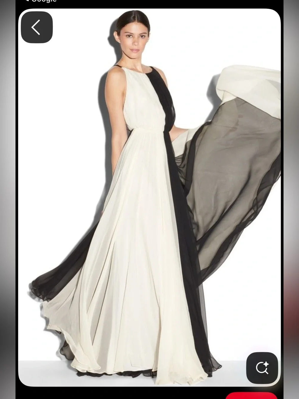 Milly Black and Cream Contrast Evening Dress - Picture 2 of 12